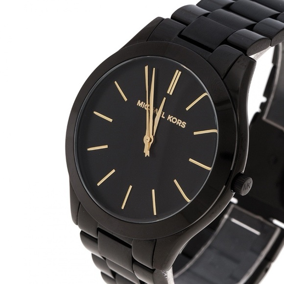 Michael Kors Unisex Slim Runway Black-Tone Stainless Steel Bracelet Watch 42mm - Picture 8 of 11